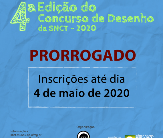 Inscrições para concurso de desenho da SNCT 2020 foram prorrogadas até 4 de maio de 2020