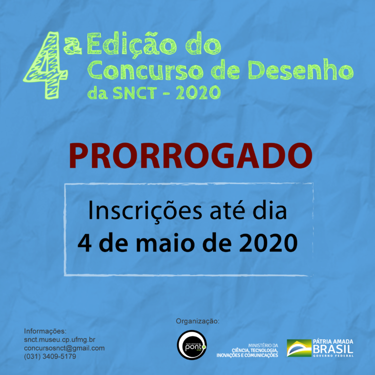 Inscrições para concurso de desenho da SNCT 2020 foram prorrogadas até 4 de maio de 2020